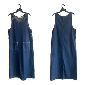 Smart Objects 100% Cotton Women’s Blue Denim Maxi Overall Style Dress Size M